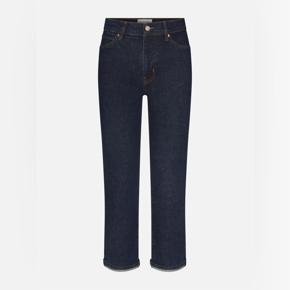 Frame Denim Dark Blue Straight Leg Jeans